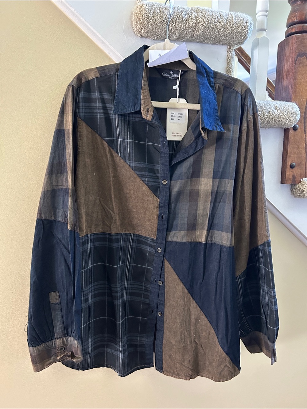YOUNG THREADS NWT TOP FALL COLORS BUTTON DOWN XL 1x 2x 3x
